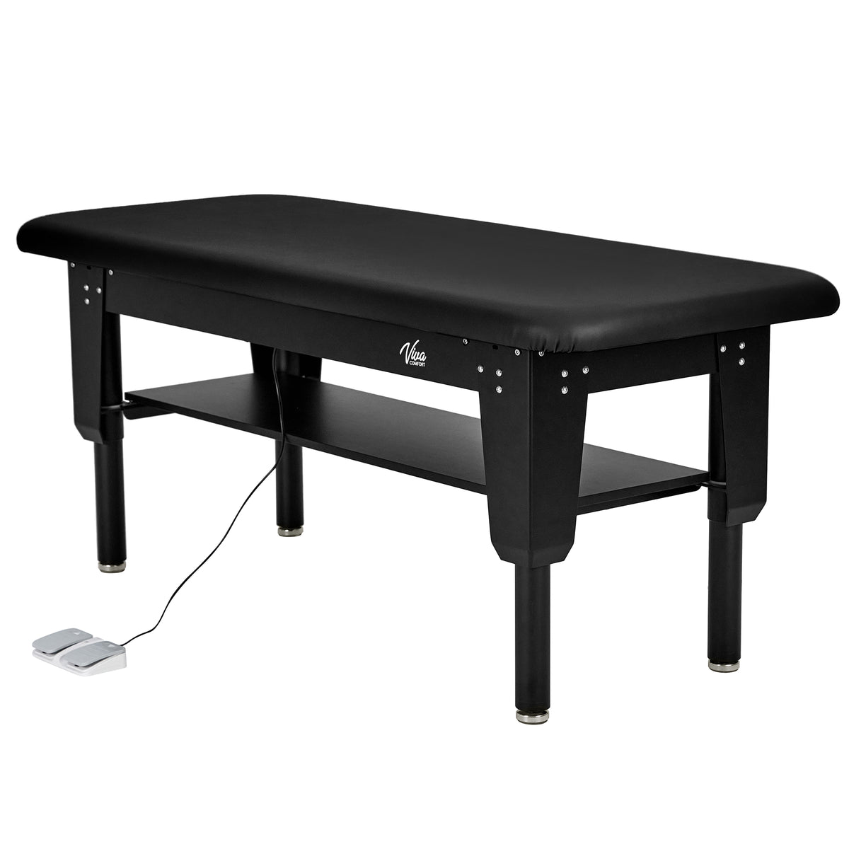 VivaComfort CareLift Bariatric Hi-Lo Medical Rehab Physical Therapy Treatment Table, 6 ft x 30 in, 1500 lb Capacity, Bla