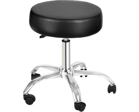 Black Adjustable Height Pneumatic Swivel Work Stool