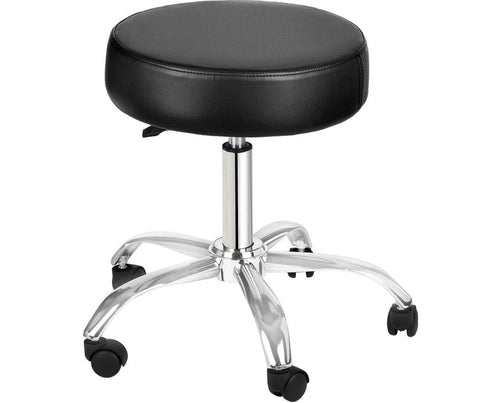 Black Adjustable Height Pneumatic Swivel Work Stool