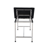 VivaComfort 440 lbs. Capacity Adjustable Backrest Steel Foldable Exam Treatment Table in Black, 440 lb Capacity, Black