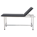 VivaComfort 440 lbs. Capacity Adjustable Backrest Steel Foldable Exam Treatment Table in Black, 440 lb Capacity, Black
