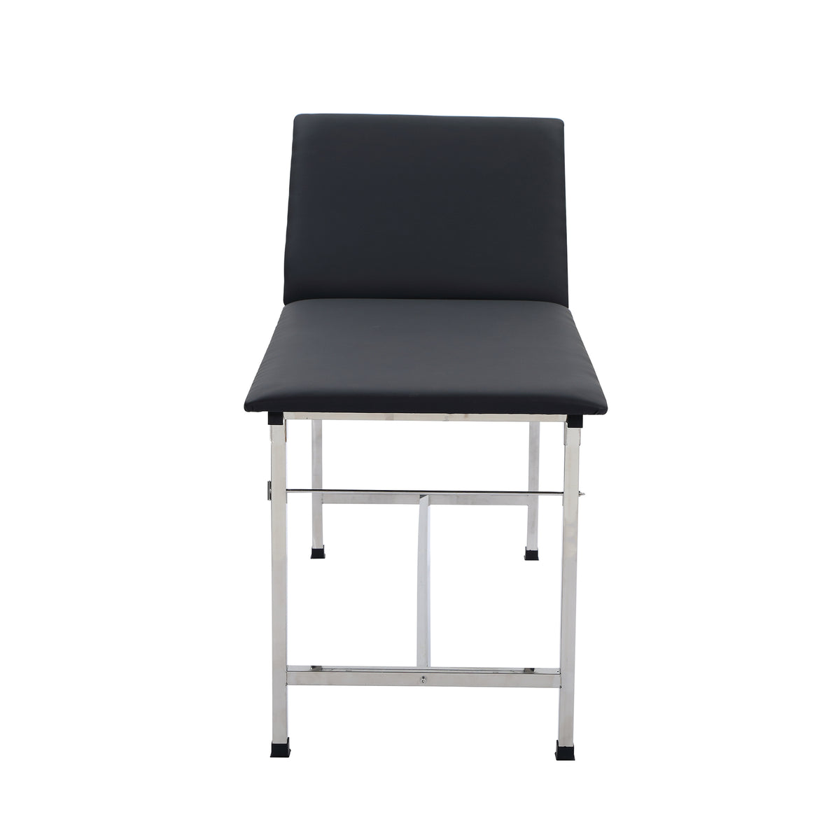 VivaComfort 440 lbs. Capacity Adjustable Backrest Steel Foldable Exam Treatment Table in Black, 440 lb Capacity, Black