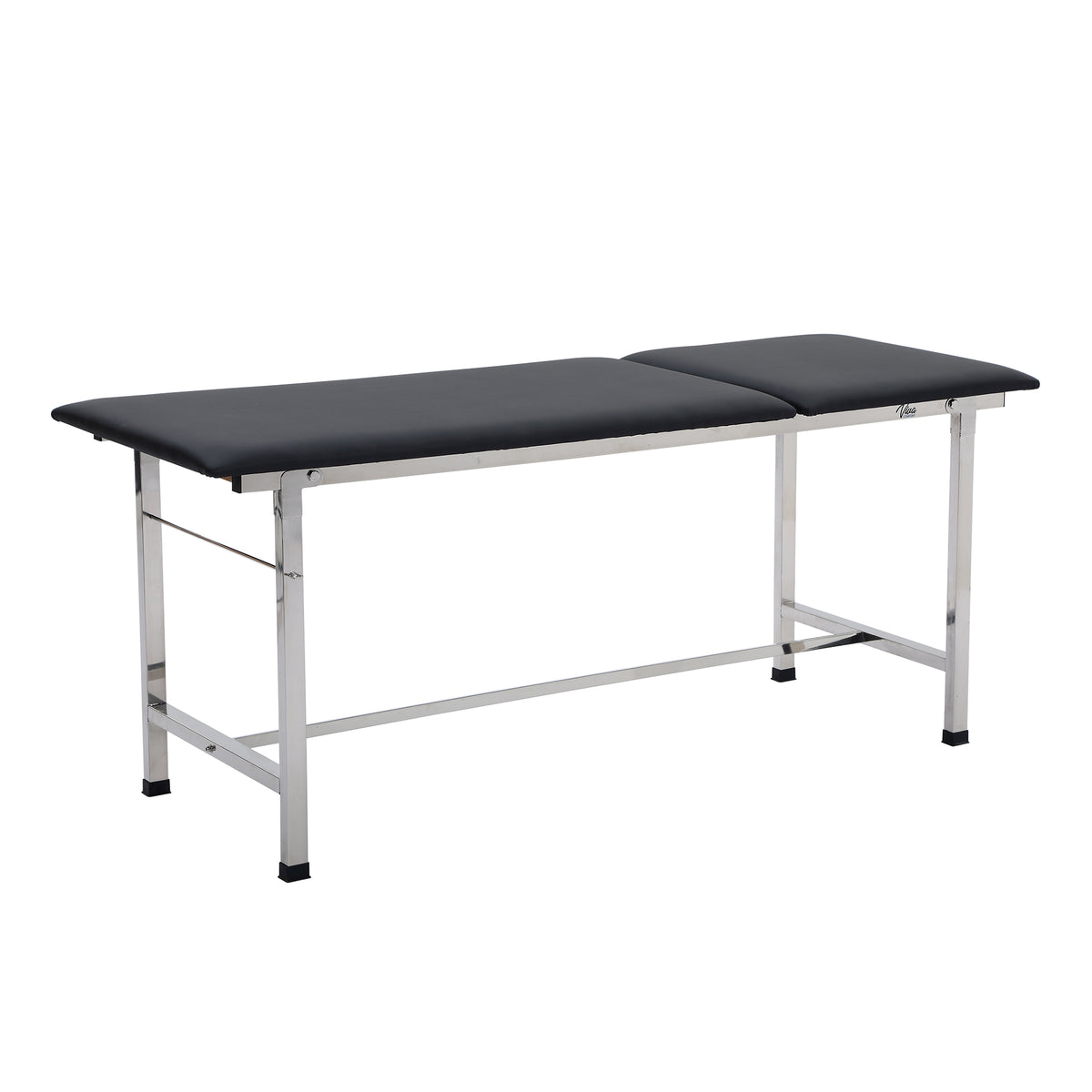 VivaComfort 440 lbs. Capacity Adjustable Backrest Steel Foldable Exam Treatment Table in Black, 440 lb Capacity, Black