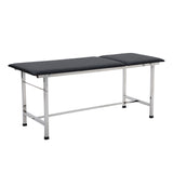 VivaComfort 440 lbs. Capacity Adjustable Backrest Steel Foldable Exam Treatment Table in Black, 440 lb Capacity, Black