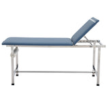 VivaComfort 440 lbs. Capacity Adjustable Backrest Steel Foldable Exam Treatment Table in Black, 440 lb Capacity, Blue