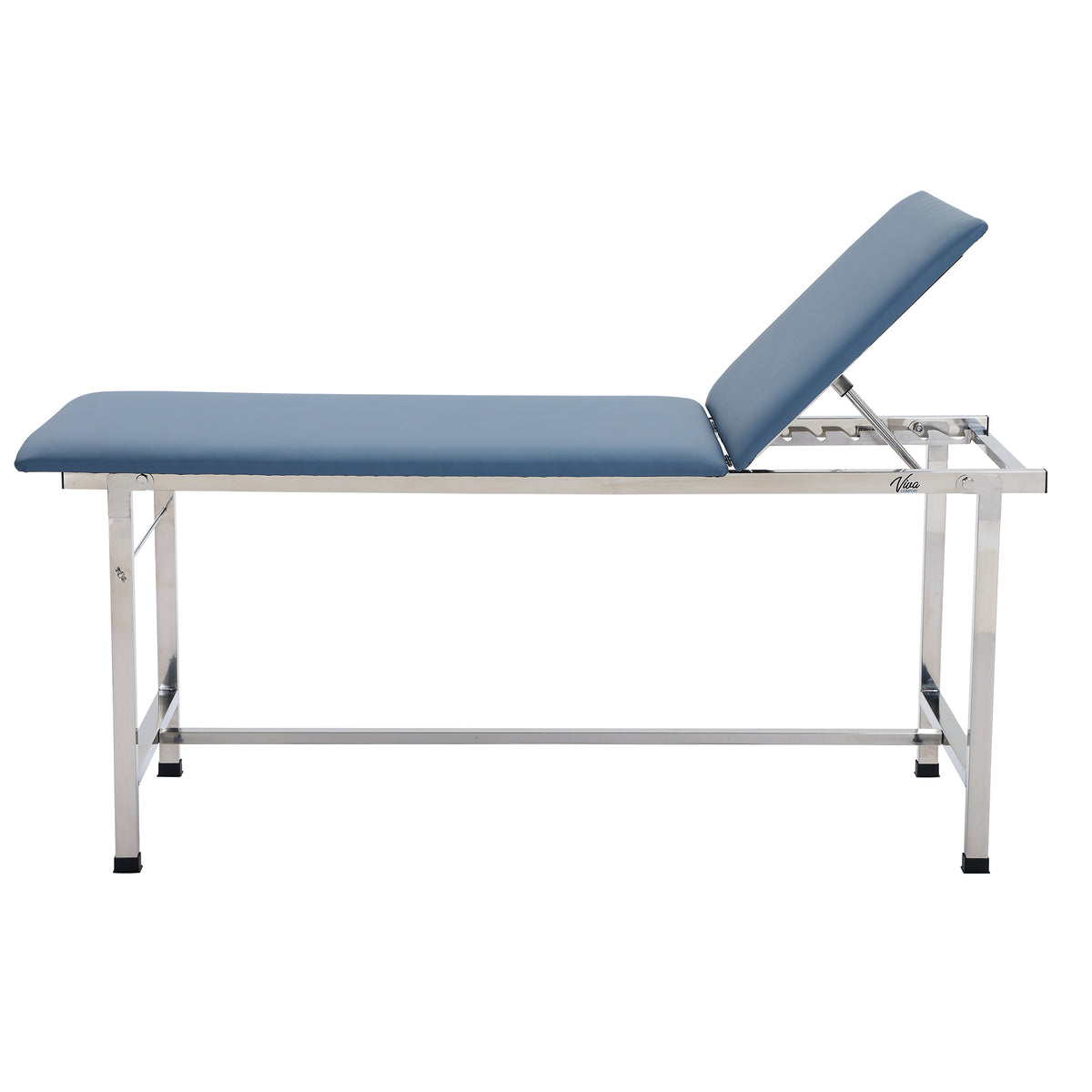 VivaComfort 440 lbs. Capacity Adjustable Backrest Steel Foldable Exam Treatment Table in Black, 440 lb Capacity, Blue