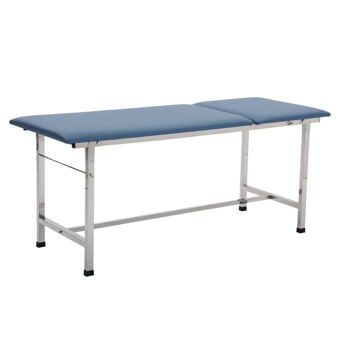 VivaComfort 440 lbs. Capacity Adjustable Backrest Steel Foldable Exam Treatment Table in Black, 440 lb Capacity, Blue