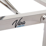 VivaComfort 440 lbs. Capacity Adjustable Backrest Steel Foldable Exam Treatment Table in Black, 440 lb Capacity, Blue