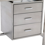 VivaComfort Three-Drawer Storage Set for Adjustable Medical Exam Tables, 18 lb Capacity, Stainless Steel