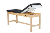 VivaComfort Aristo Wood H-Brace Physician Exam Table with Adjustable Backrest, 27”, Black, 500 lb Capacity, Black