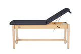 VivaComfort Aristo Wood H-Brace Physician Exam Table with Adjustable Backrest, 27”, Black, 500 lb Capacity, Black