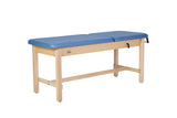 VivaComfort Aristo Wood H-Brace Physician Exam Table with Adjustable Backrest, 27”, Black, 500 lb Capacity, Blue