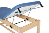 VivaComfort Aristo Wood H-Brace Physician Exam Table with Adjustable Backrest, 27”, Black, 500 lb Capacity, Blue