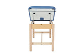 VivaComfort Aristo Wood H-Brace Physician Exam Table with Adjustable Backrest, 27”, Black, 500 lb Capacity, Blue