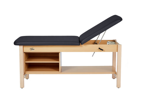 VivaComfort Aristo Wood H-Brace 30in. W x 72in. L Physician Adjustable Exam Table with Shelf and Cabinet, 500 lb Capacit