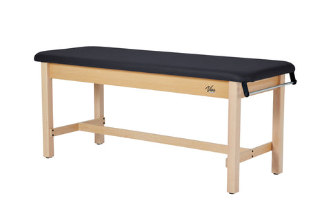 VivaComfort Aristo Wooden H-Brace Physician Exam Table, 27”, Black, 500 lb Capacity, Black