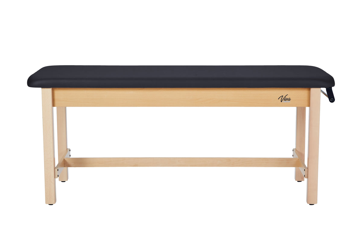 VivaComfort Aristo Wooden H-Brace Physician Exam Table, 27”, Black, 500 lb Capacity, Black