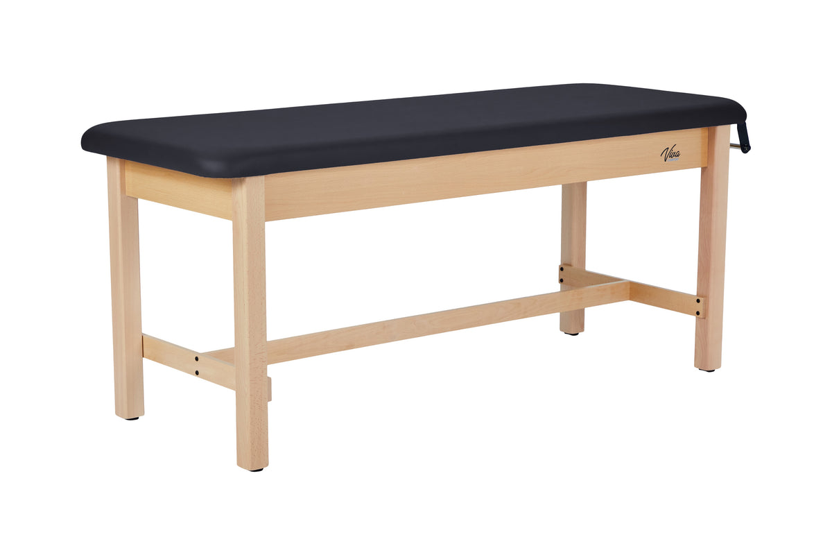 VivaComfort Aristo Wooden H-Brace Physician Exam Table, 27”, Black, 500 lb Capacity, Black