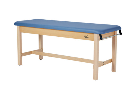 VivaComfort Aristo Wooden H-Brace Physician Exam Table, 27”, Black, 500 lb Capacity, Blue