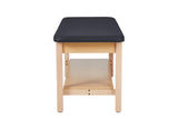 VivaComfort Aristo Wooden H-Brace Physician Exam Table With Shelf, 27”, Black, 500 lb Capacity, Black