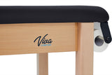 VivaComfort Aristo Wooden H-Brace Physician Exam Table With Shelf, 27”, Black, 500 lb Capacity, Black