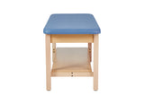 VivaComfort Aristo Wooden H-Brace Physician Exam Table With Shelf, 27”, Black, 500 lb Capacity, Blue