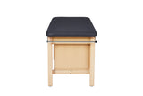 VivaComfort Aristo Wood H-Brace 27in. W x 72in. L Physician Exam Table with Shelf and Cabinet, 500 lb Capacity, Black