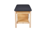 VivaComfort Aristo Wood H-Brace 27in. W x 72in. L Physician Exam Table with Shelf and Cabinet, 500 lb Capacity, Black
