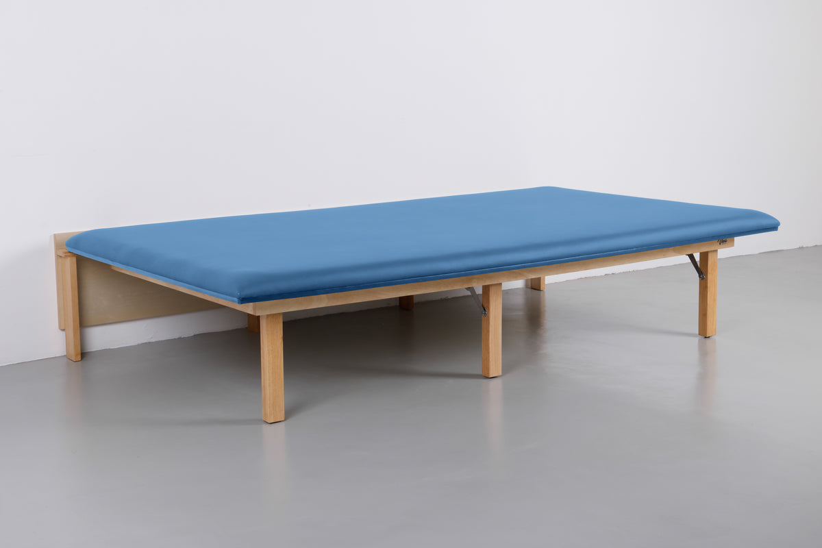 VivaComfort 500 lb. Wall-Mounted Folding Therapy Table, 500 lb Capacity, Blue