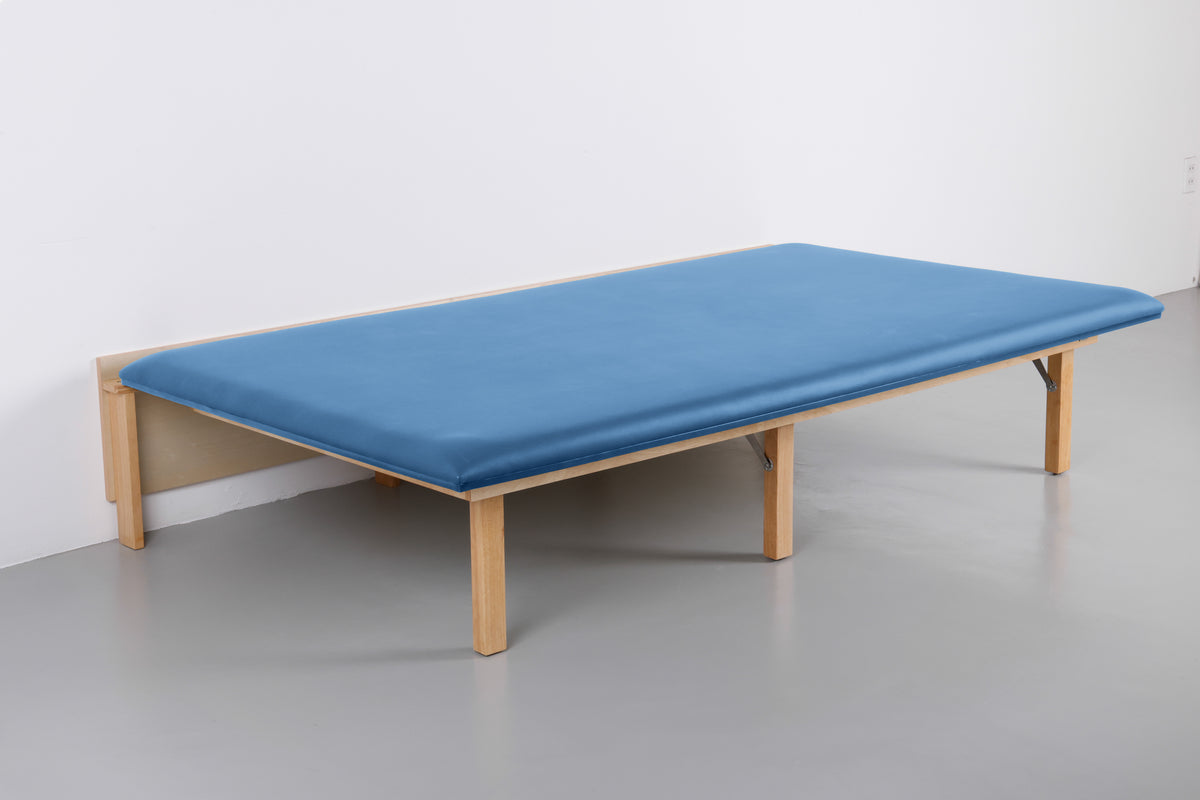 VivaComfort 500 lb. Wall-Mounted Folding Therapy Table, 500 lb Capacity, Blue