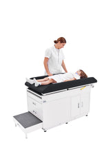 VivaComfort Steel Pediatric Grande Exam Table with Step Stool, Pull-Out Leg Rest, Dual Drawers & Cabinets, 500 lb Capaci