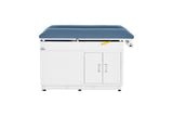 VivaComfort Steel Pediatric Grande Exam Table with Step Stool, Pull-Out Leg Rest, Dual Drawers & Cabinets, 500 lb Capacity, Blue