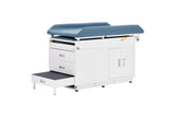 VivaComfort Steel Pediatric Grande Exam Table with Step Stool, Pull-Out Leg Rest, Dual Drawers & Cabinets, 500 lb Capacity, Blue