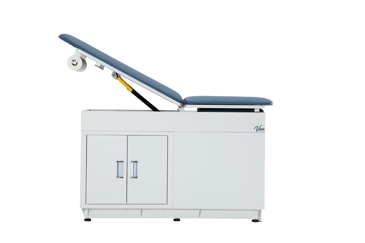 VivaComfort Grande Steel Exam Table with Pelvic Tilt and Antimicrobial Mattress, 500 lb Capacity, Blue