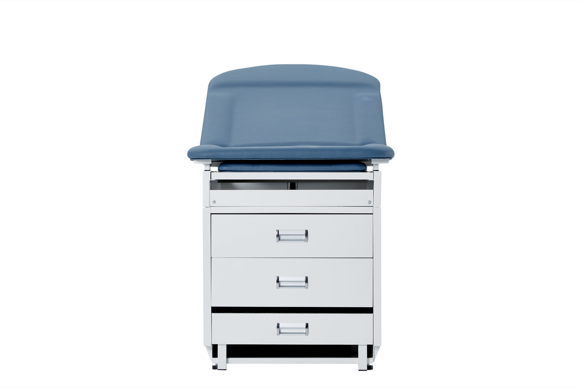 VivaComfort Grande Durable Spacious Patient-Centered Design Steel Exam Table with Antimicrobial Mattress, 500 lb Capacity, Blue