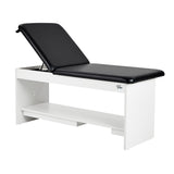 VivaComfort Alto Space Saver 3-Section Exam Table w/Shelf and Drop Section, 400 lb Capacity, Black
