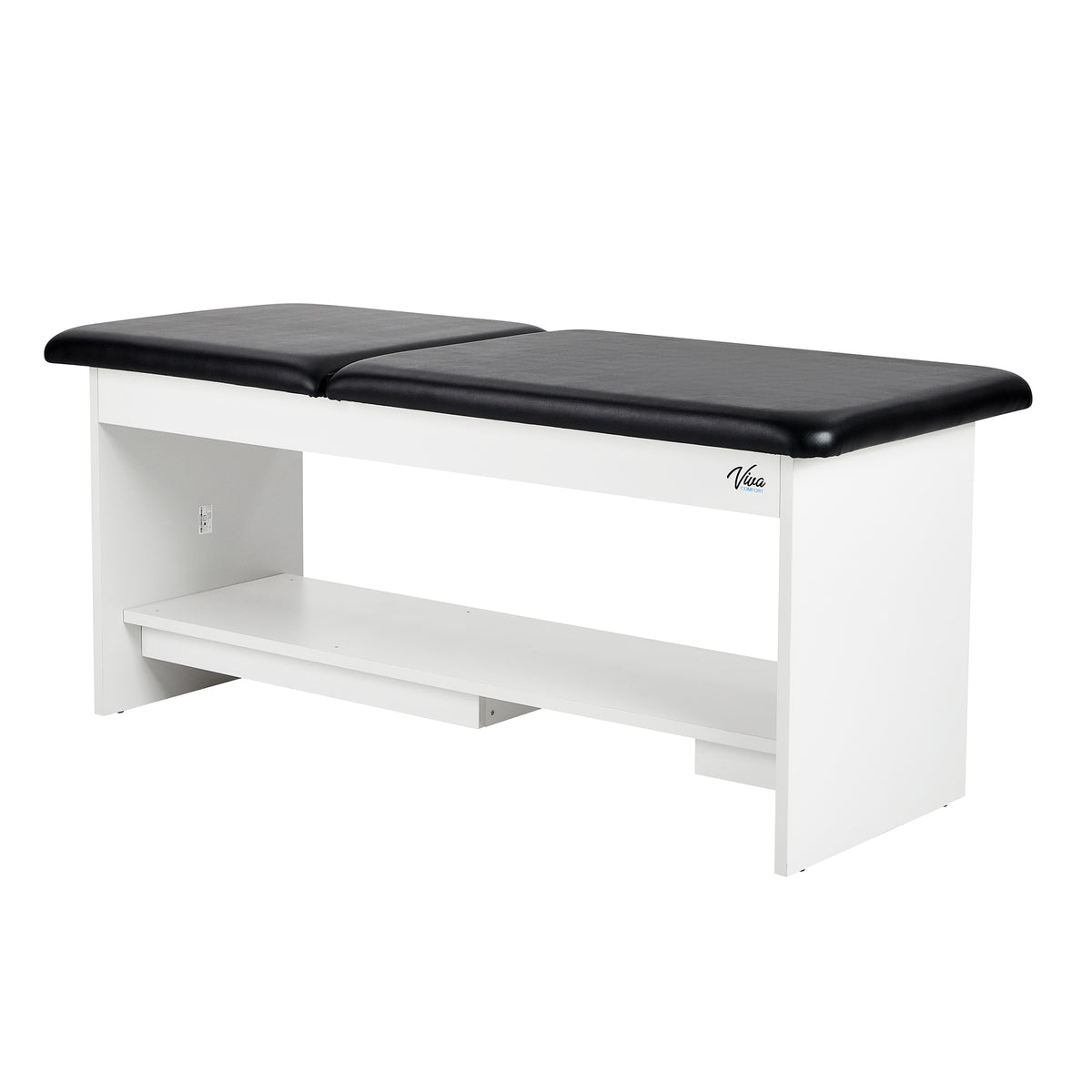 VivaComfort Alto Space Saver 3-Section Exam Table w/Shelf and Drop Section, 400 lb Capacity, Black