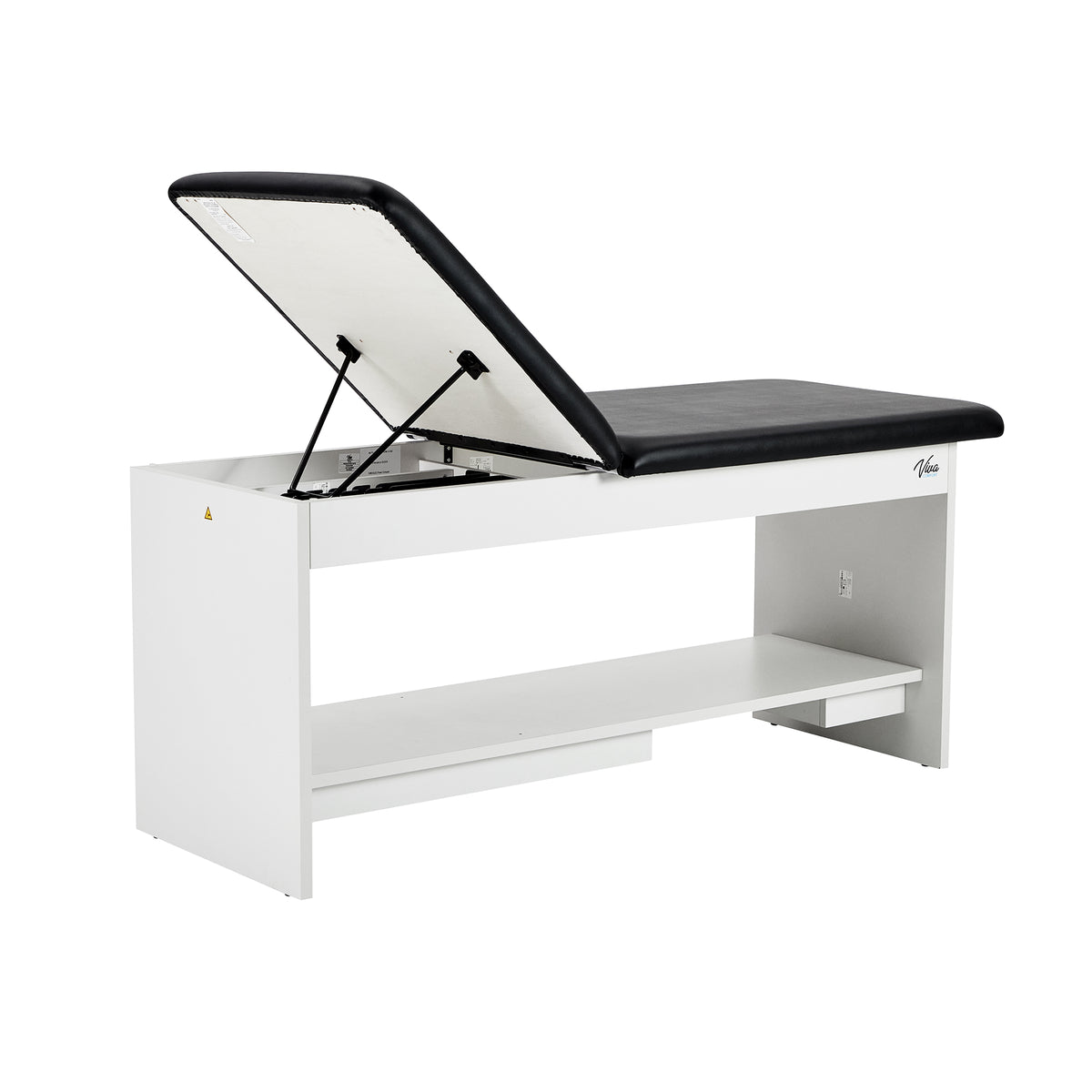 VivaComfort Alto Space Saver 3-Section Exam Table w/Shelf and Drop Section, 400 lb Capacity, Black