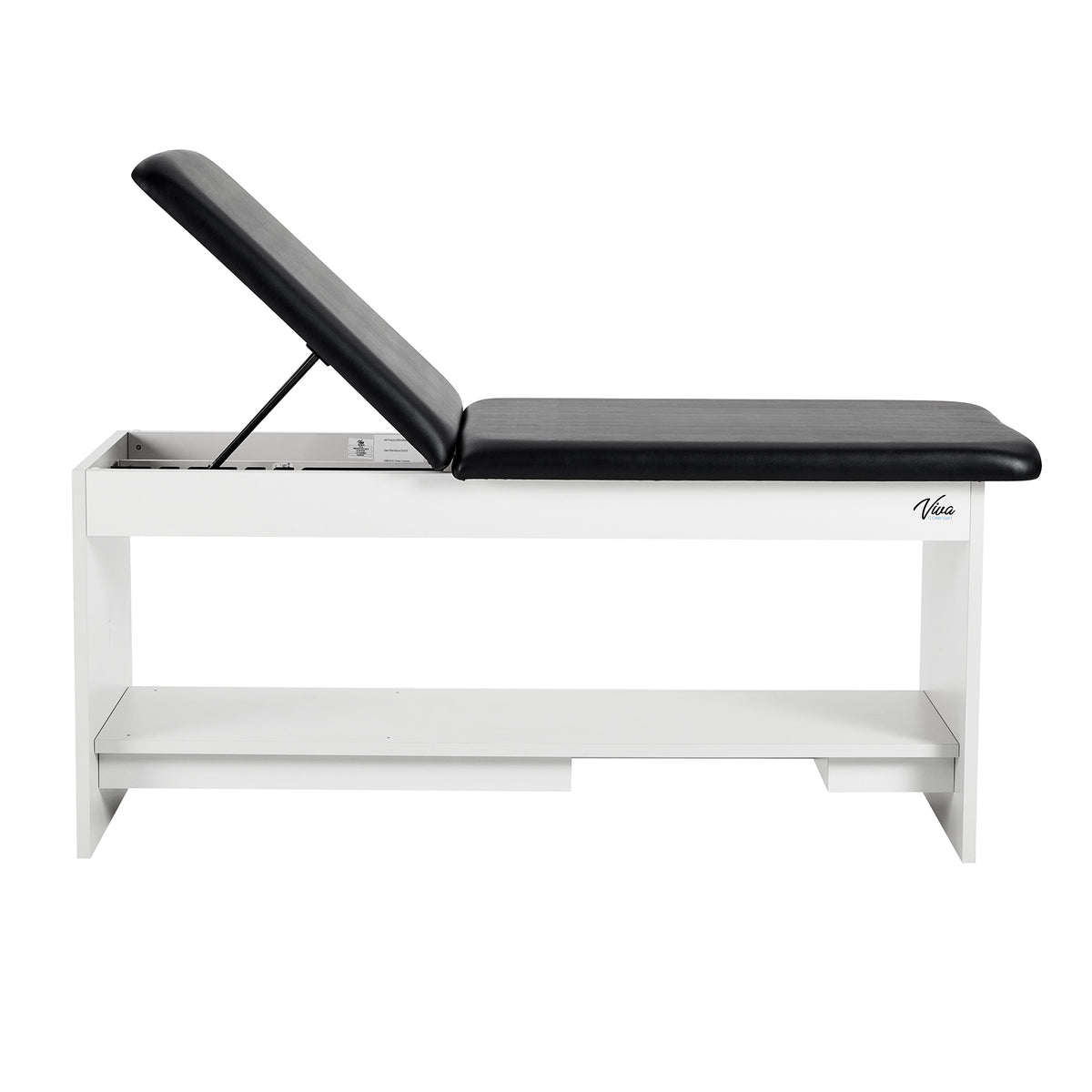 VivaComfort Alto Space Saver 3-Section Exam Table w/Shelf and Drop Section, 400 lb Capacity, Black