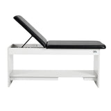 VivaComfort Alto Space Saver 3-Section Exam Table w/Shelf and Drop Section, 400 lb Capacity, Black
