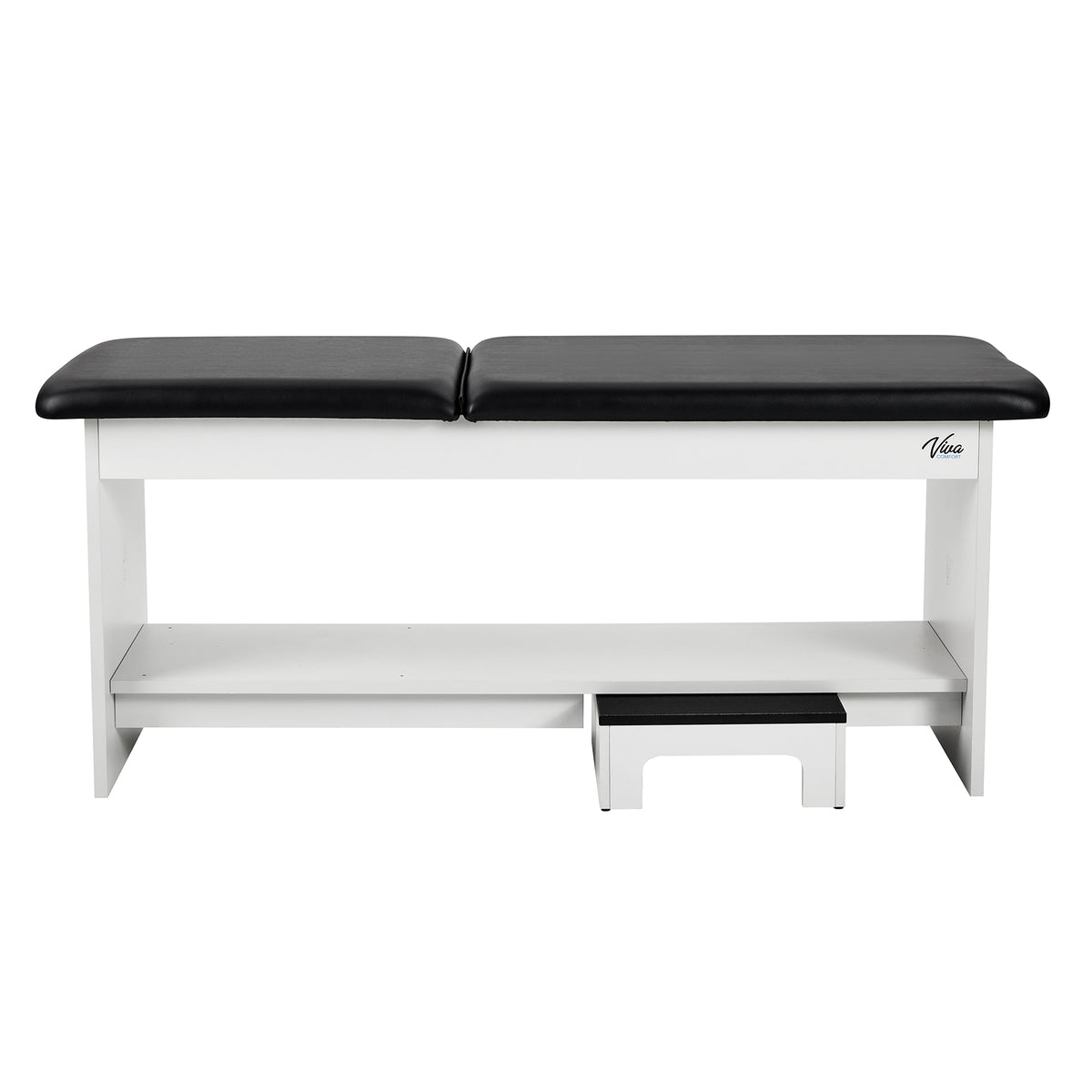 VivaComfort Alto Exam Table Step Stool, White, Black