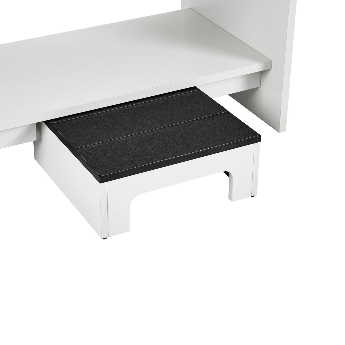 VivaComfort Alto Exam Table Step Stool, White, Black