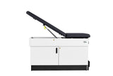 VivaComfort Slimline Exam Table Base with Leg Rest, Step Stool, and 2 Drawers, 420 lb Capacity, Black