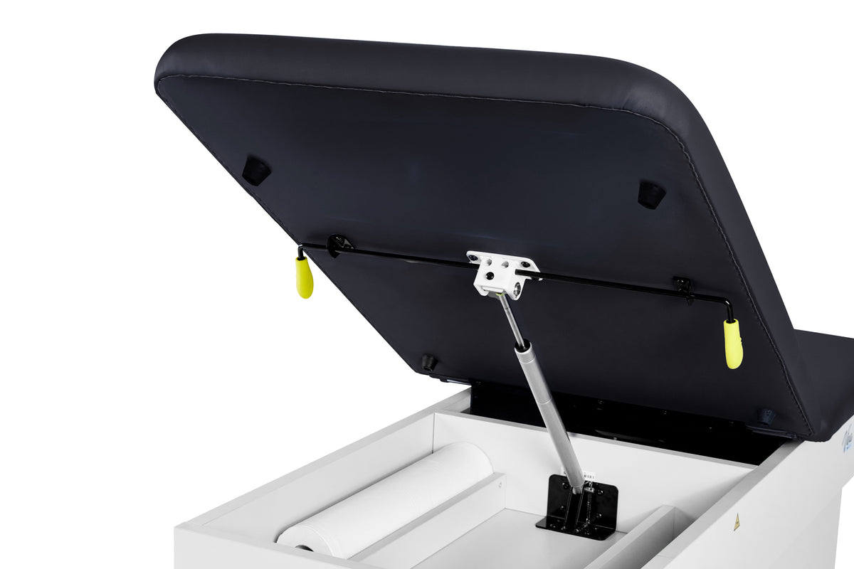 VivaComfort Slimline Exam Table Base with Leg Rest, Step Stool, 2 Drawers, and Stirrups, 420 lb Capacity