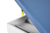 VivaComfort Slimline Exam Table Base with Leg Rest, Step Stool, 2 Drawers, and Stirrups, 420 lb Capacity, Blue