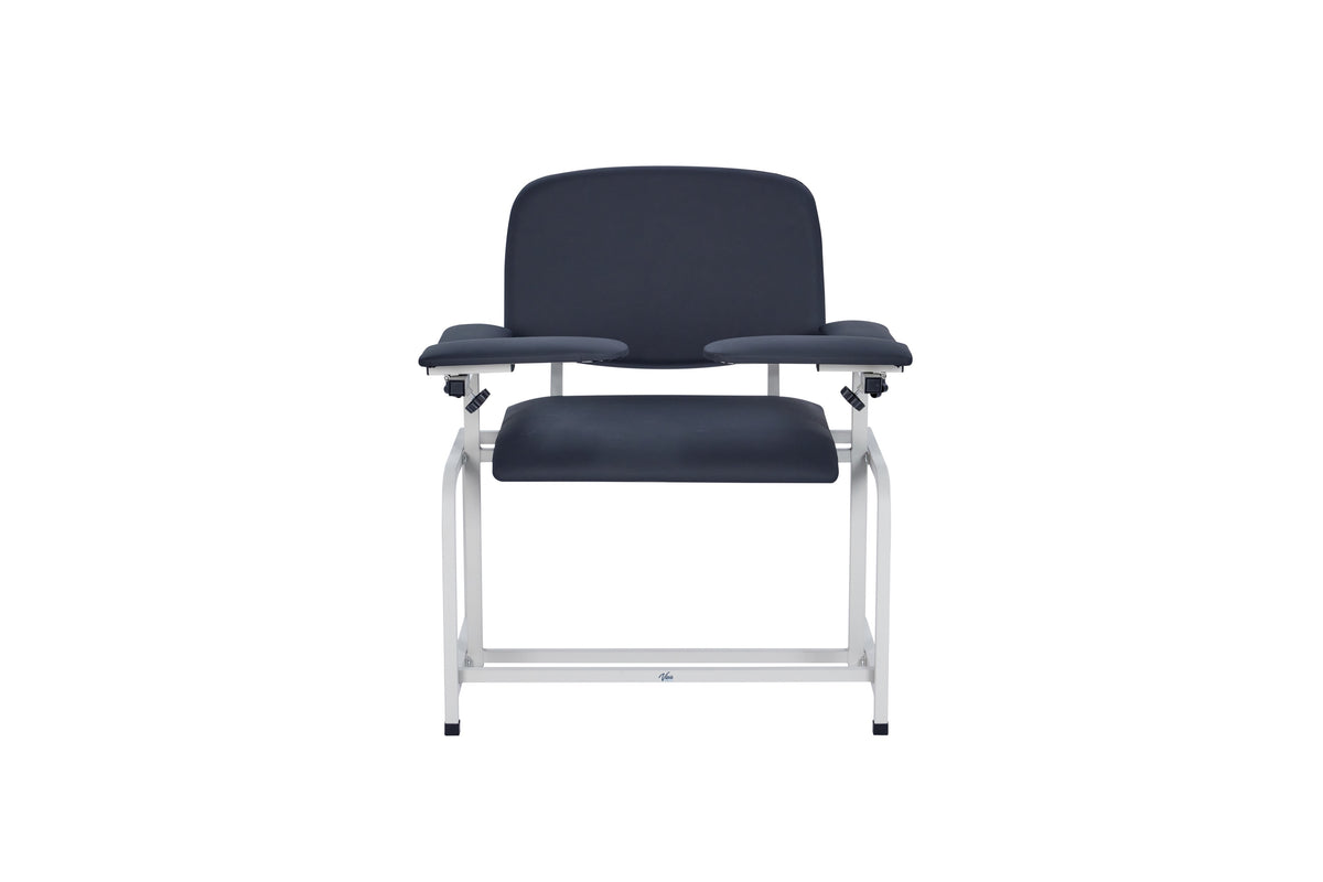 VivaComfort 500 lbs. Extra Wide Adjustable Antimicrobial Bariatric Padded Phlebotomy Blood Drawing Chair, Black