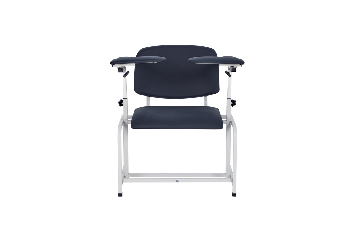 VivaComfort 500 lbs. Extra Wide Adjustable Antimicrobial Bariatric Padded Phlebotomy Blood Drawing Chair, Black