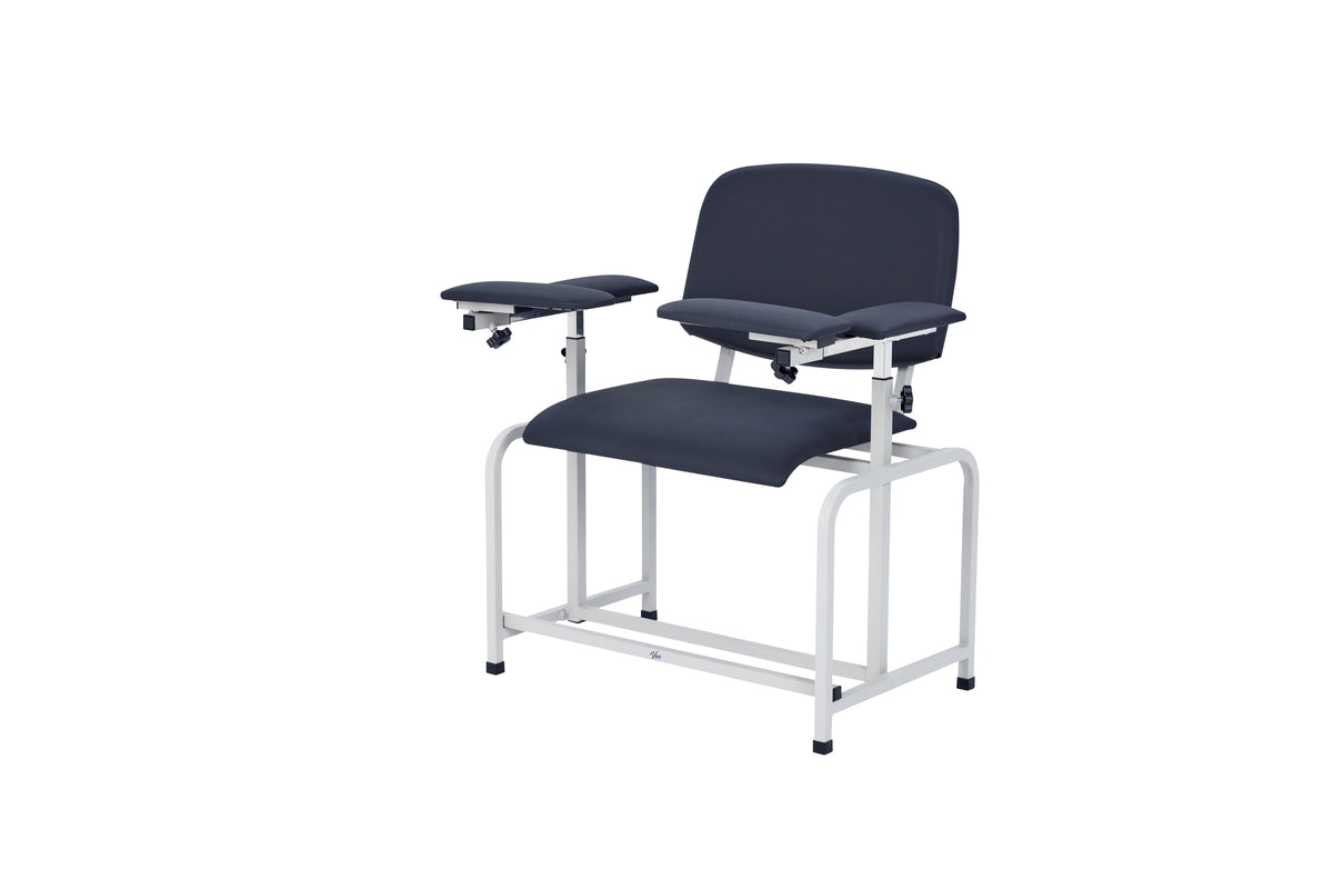 VivaComfort 500 lbs. Extra Wide Adjustable Antimicrobial Bariatric Padded Phlebotomy Blood Drawing Chair, Black