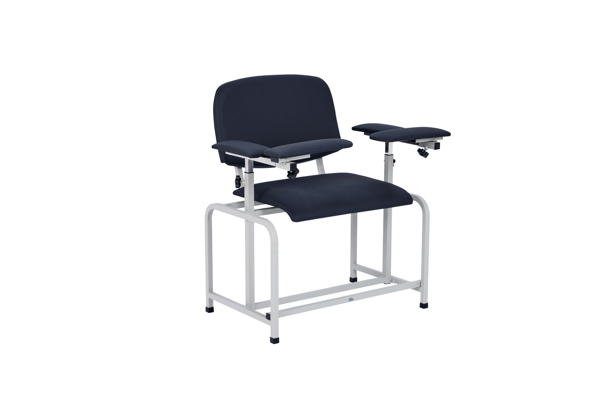 VivaComfort 500 lbs. Extra Wide Adjustable Antimicrobial Bariatric Padded Phlebotomy Blood Drawing Chair, Black