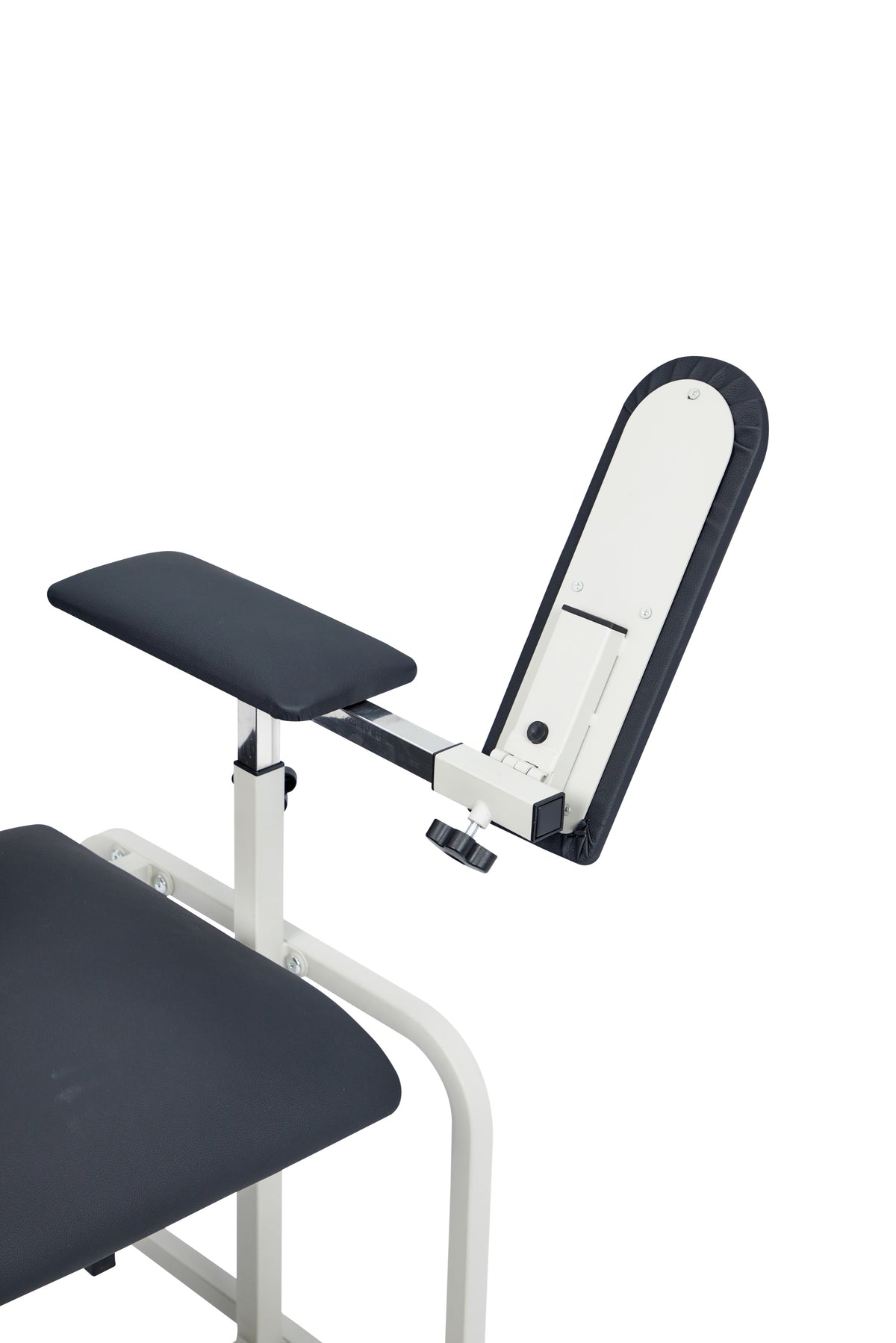 VivaComfort 500 lbs. Extra Wide Adjustable Antimicrobial Bariatric Padded Phlebotomy Blood Drawing Chair, Black